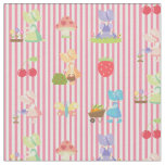 Sunbonnet Sue on Pastel Pink/White Striped Fabric