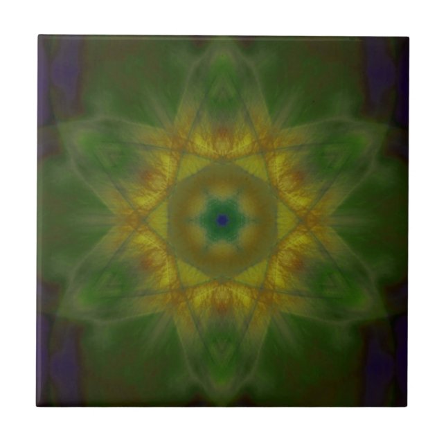 Sunbow Mandala Ceramic Tile (Front)