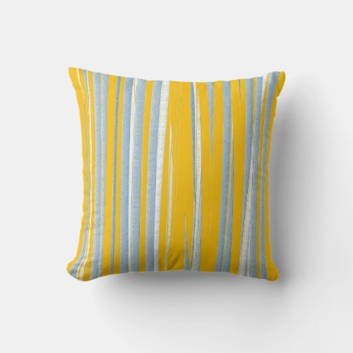 Sunbrella Castanet Beach Stripes 3 Throw Pillow