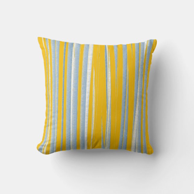 Sunbrella Castanet Beach Stripes 3 Throw Pillow (Front)