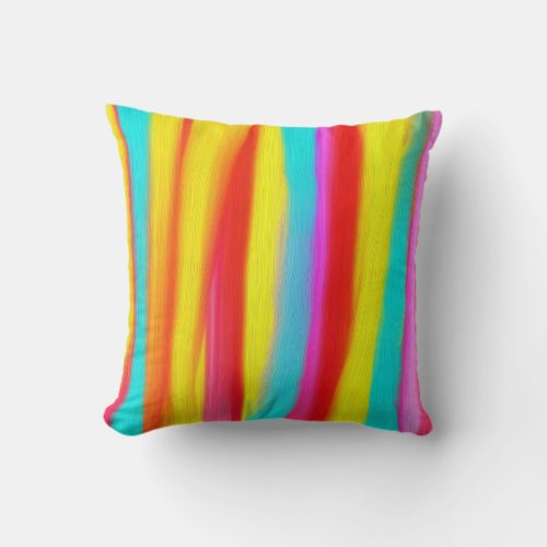 Sunbrella Castanet Beach Stripes Painting Throw Pillow