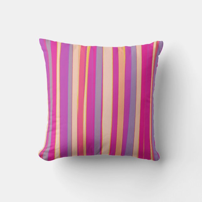 Sunbrella Castanet Beach Stripes Throw Pillow (Front)