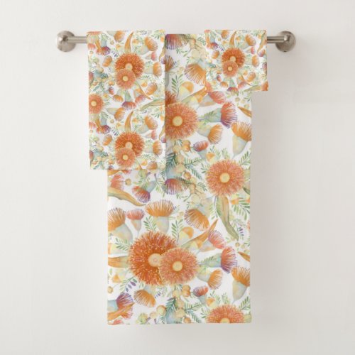 Sunburnt Wattle and Eucalyptus Blooms Bath Towel Set