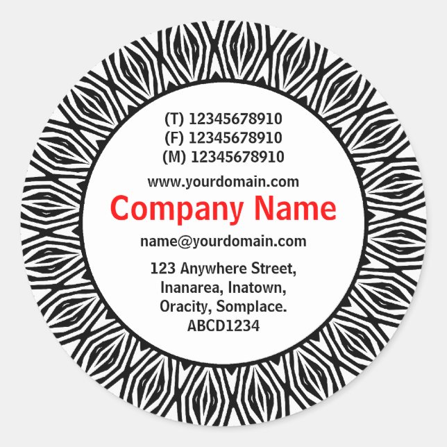 SunBurst 06 Business Classic Round Sticker (Front)