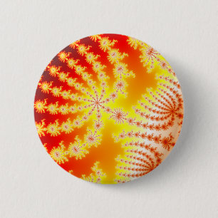 Sunburst 1.1 - Fractal Pinback Button
