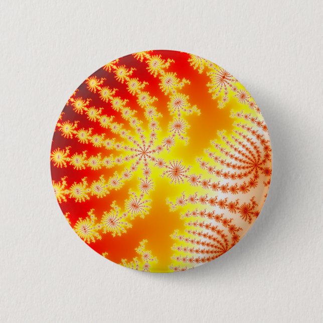 Sunburst 1.1 - Fractal Pinback Button (Front)