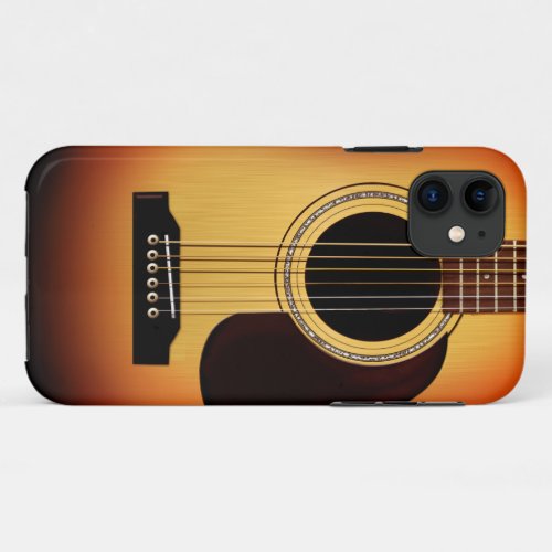 Sunburst Acoustic Guitar iPhone 11 Case