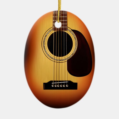 Sunburst Acoustic Guitar Ceramic Ornament