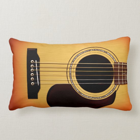 Sunburst Acoustic Guitar Lumbar Pillow