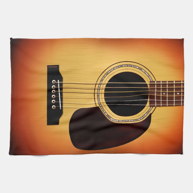 Sunburst Acoustic Guitar Towel (Horizontal)