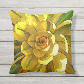 Sunburst Aeonium Succulent Throw Pillow