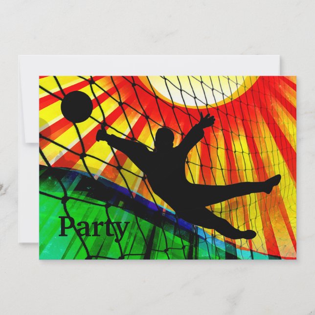 Sunburst and Net Soccer Goalie Invite (Front)