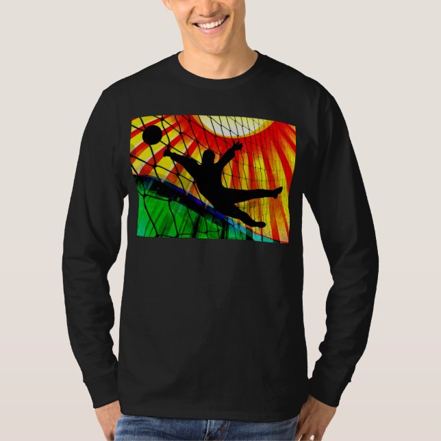Sunburst and Net Soccer Goalie T-Shirt (Front)