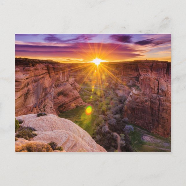 Sunburst at Canyon de Chelly, AZ Postcard (Front)