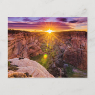 Sunburst at Canyon de Chelly, AZ Postcard