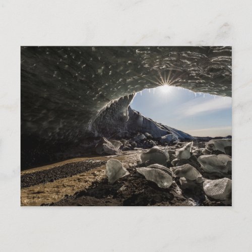 Sunburst at ice cave entrance postcard