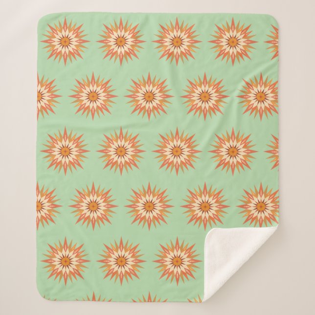 Sunburst Boho Sherpa Blanket (Front)