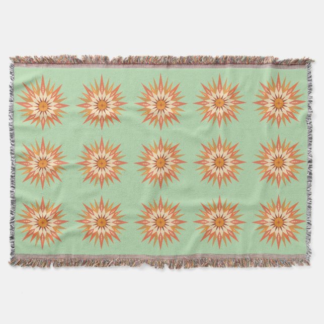Sunburst Boho Throw Blanket (Front)