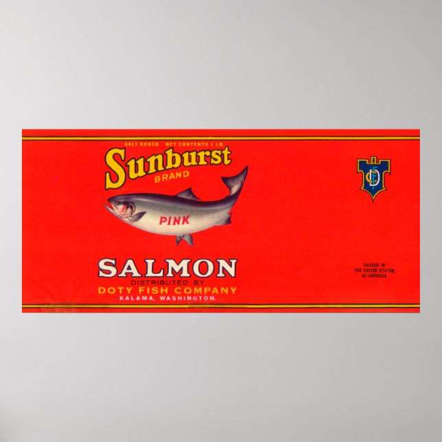 Sunburst Brand Salmon Label Poster (Front)