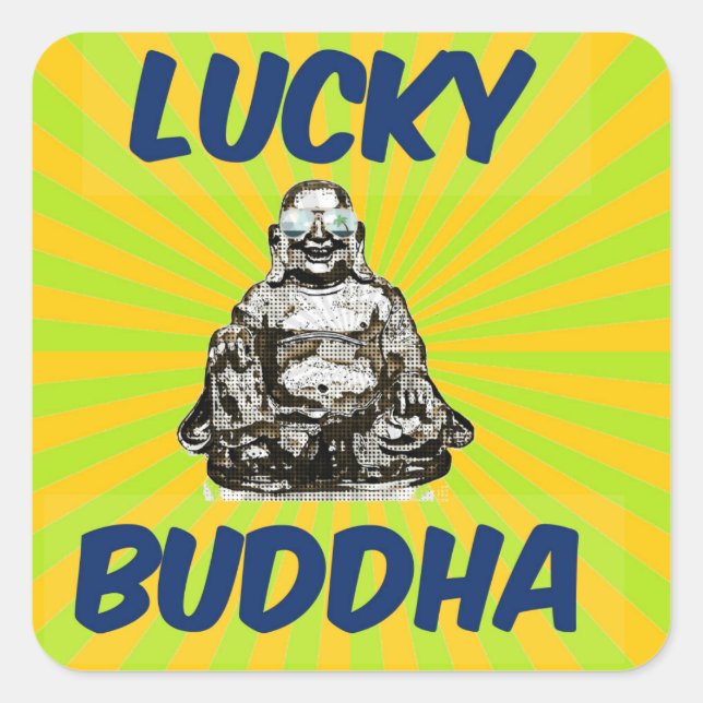 SunBurst Buddha Square Sticker (Front)