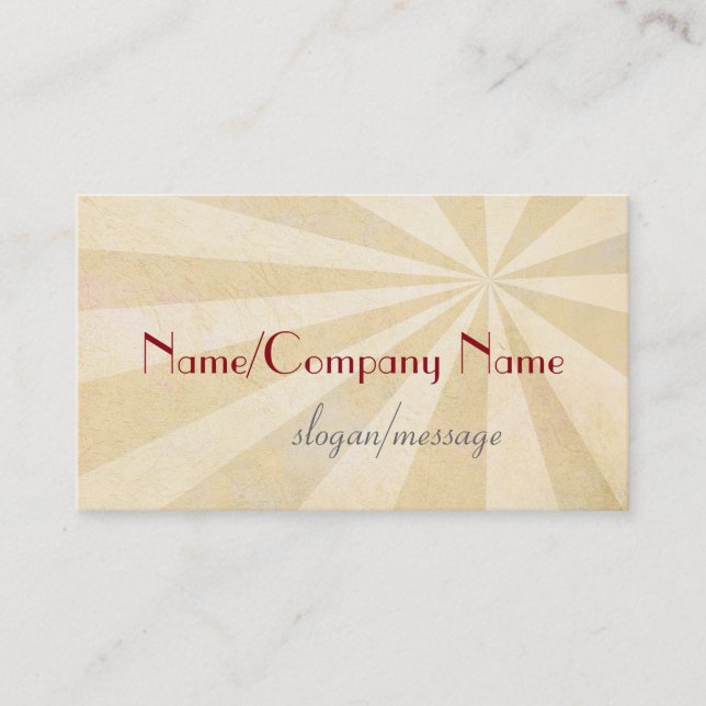 sunburst business card template ecru shabby chic (Front)