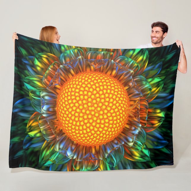 Sunburst Daisy Fleece Blanket (In Situ)