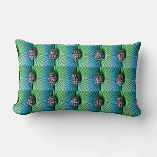 Sunburst Easter Egg Lumbar Pillow (Front)