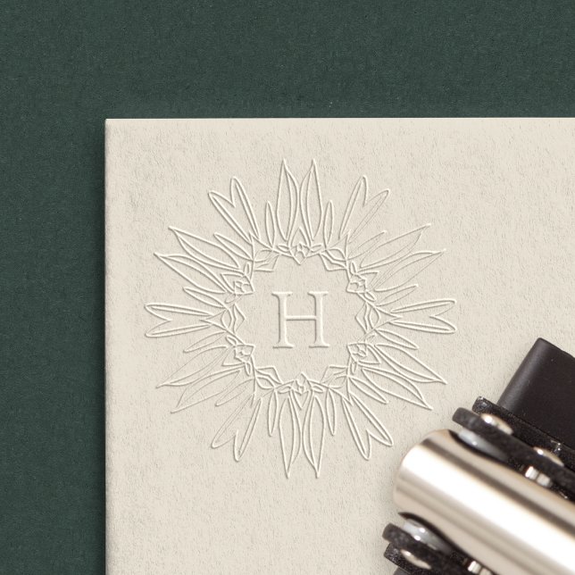 Sunburst Frame Single Initial Monogram Embosser (Creator Uploaded)