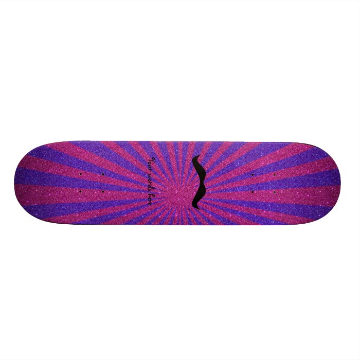 Sunburst glitter mustache skate board decks