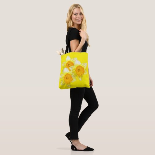 Sunburst Golden Daffodils Full Print Tote Bag