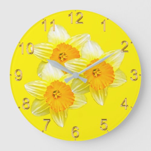Sunburst Golden Daffodils Lge Wall Clock