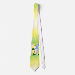 Sunburst golfer golf tie. tie