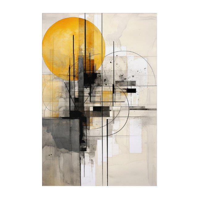 Sunburst in Black and Gold Acrylic Print (Front)