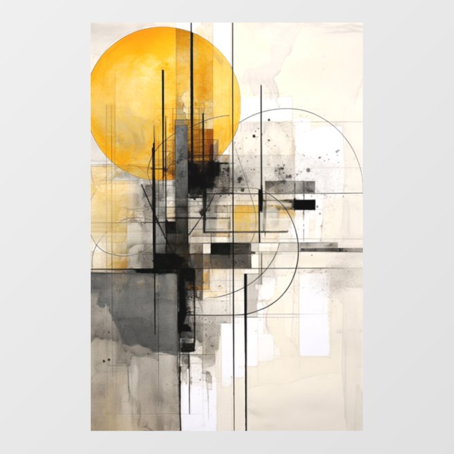 Sunburst in Black and Gold Wall Decal (Front)