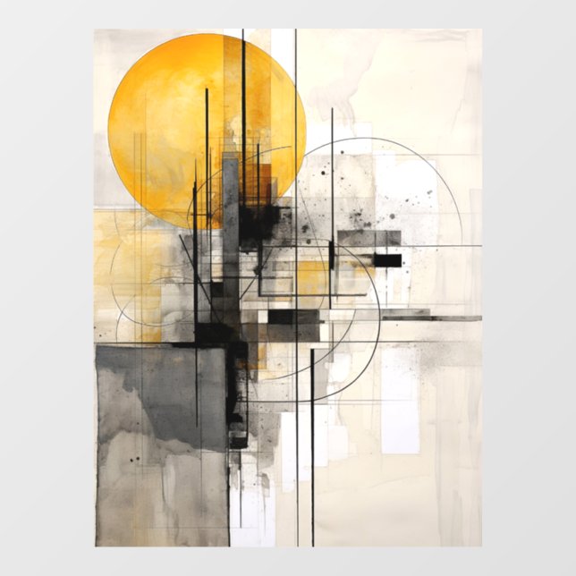 Sunburst in Black and Gold Window Cling (Sheet)