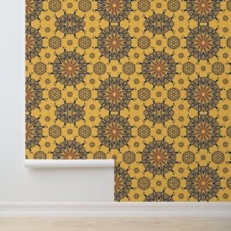 Sunburst Mandala Pattern Wallpaper