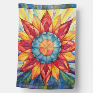 Sunburst Medallion Quilt House Flag