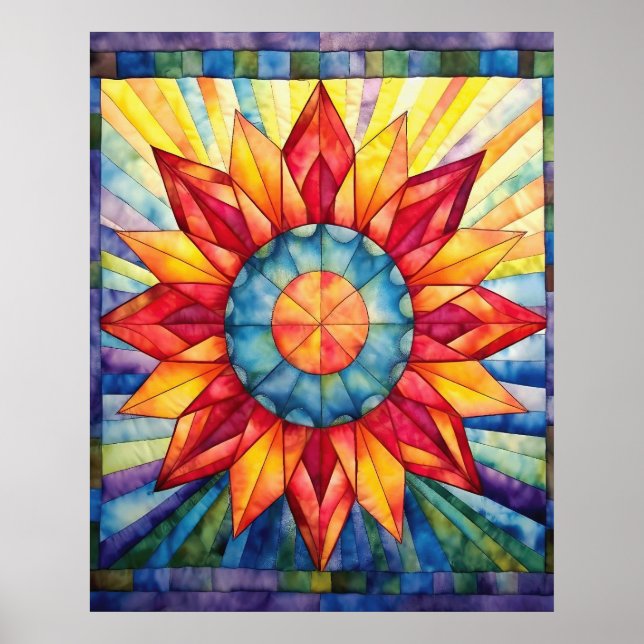 Sunburst Medallion Quilt Poster (Front)