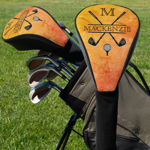 Sunburst Monogram Initial Name Golf Head Cover