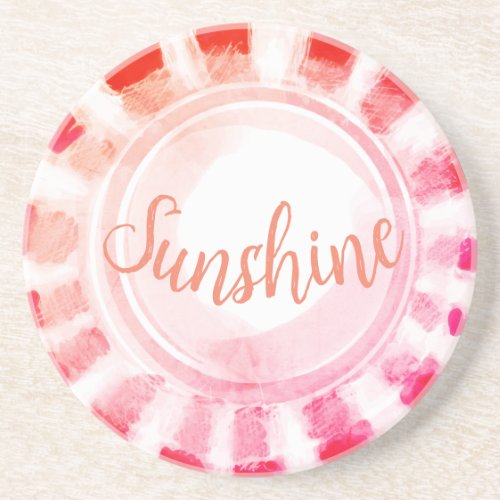 Sunburst Peppermint Candy Sandstone Coaster