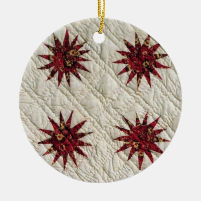 Sunburst Quilt 2925 Ceramic Ornament (Front)
