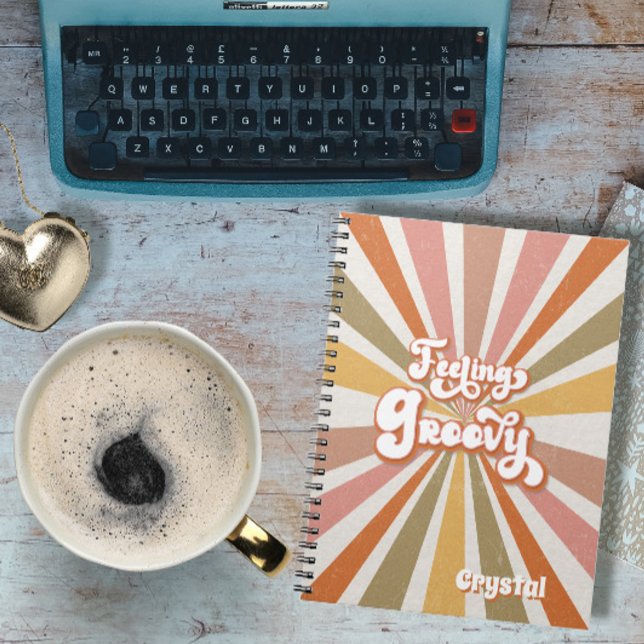 Sunburst Rainbow Retro Hippie 60s Feeling Groovy Notebook (Creator Uploaded)