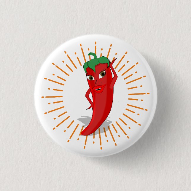 Sunburst Red Hot Pepper Diva Button (Front)