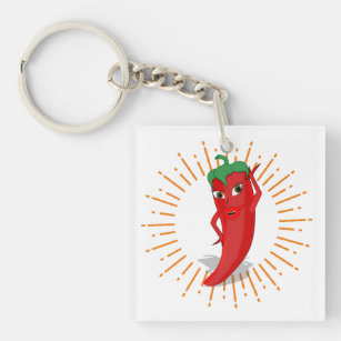 Sunburst Red Hot Pepper Diva Keychain