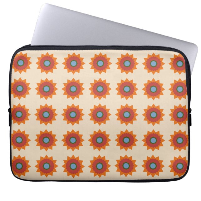 Sunburst Repeat Pattern Design Laptop Sleeve (Front)
