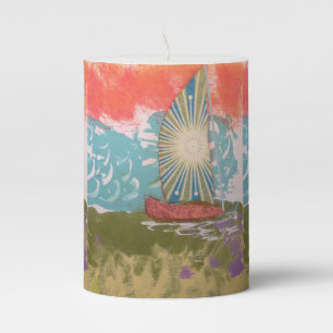 Sunburst Sail Pillar Candle