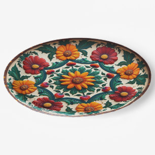 💀🎉Sunburst & Salsa Día de los Muertos Paper Plates