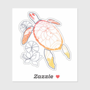 Sunburst Sea Turtle Sticker