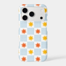 Sunburst Striped Checkerboard Phone Case