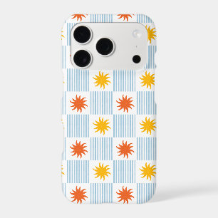 Sunburst Striped Checkerboard Phone Case